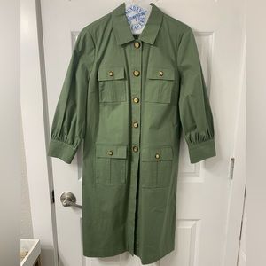 Tory Burch Button Down Dress in Army Green Sz. 6